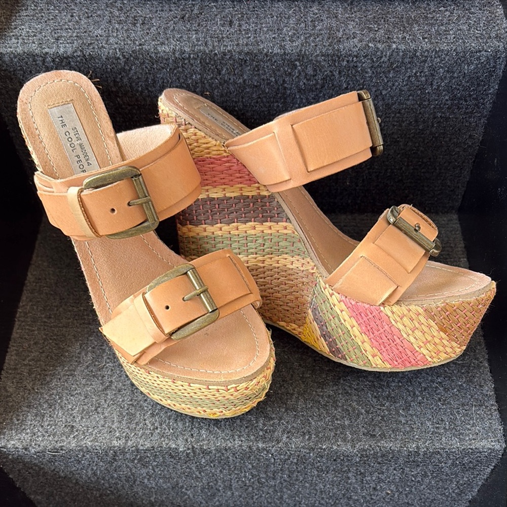 Steve Madden 4 The Cool People Cortlynn Platform Wedge Sandals - Picture 2 of 6